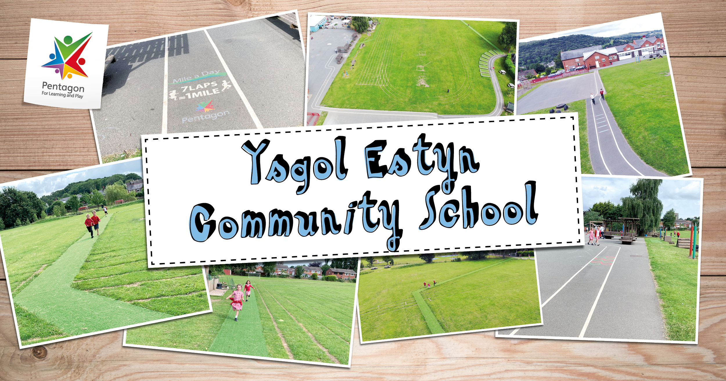Ysgol Estyn Primary School’s Daily Mile Track Pentagon Play